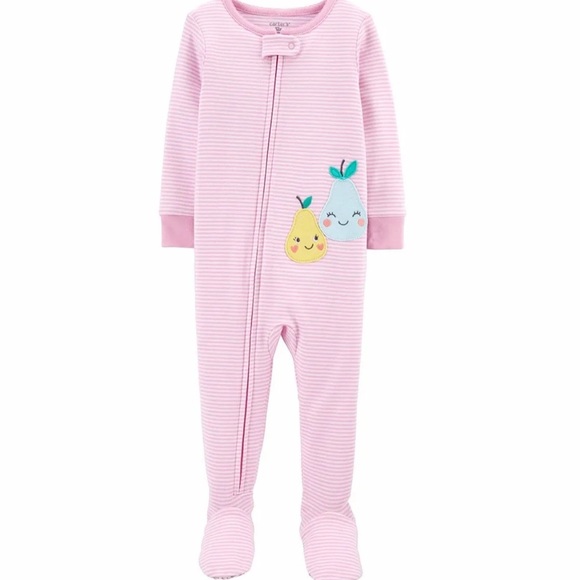 Carters Pear Snug Fit Cotton Footie One Piece PJs - Toddler Girl size 24 months - Picture 1 of 9